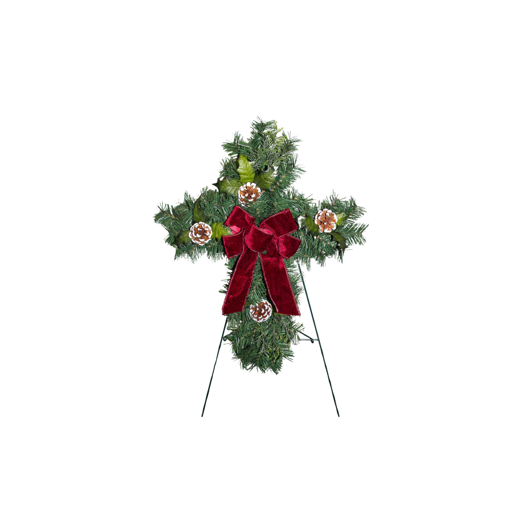 Pine Cross Grave Decoration