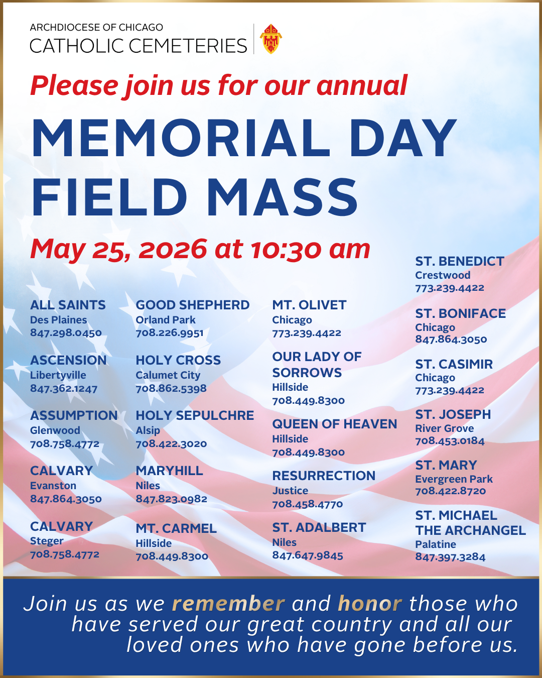 2026 Memorial Day Field Mass